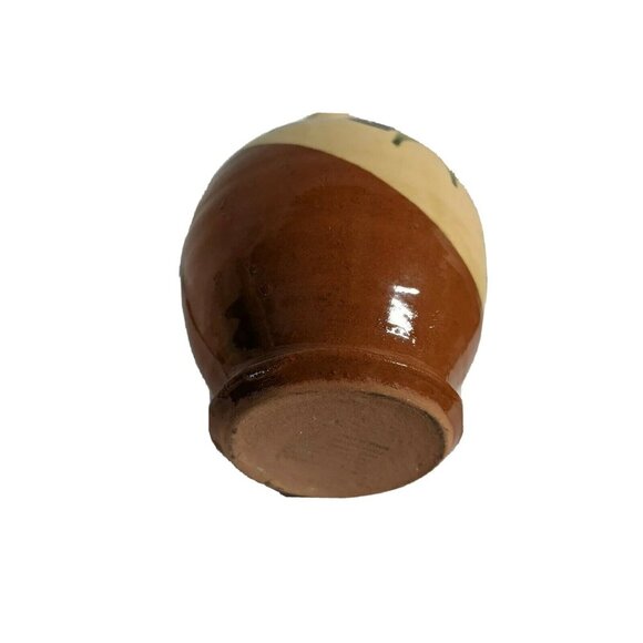 Hand Painted Ceramic Jug With Olive Design Small Vintage 6.55” Rustic Decor - Picture 5 of 6